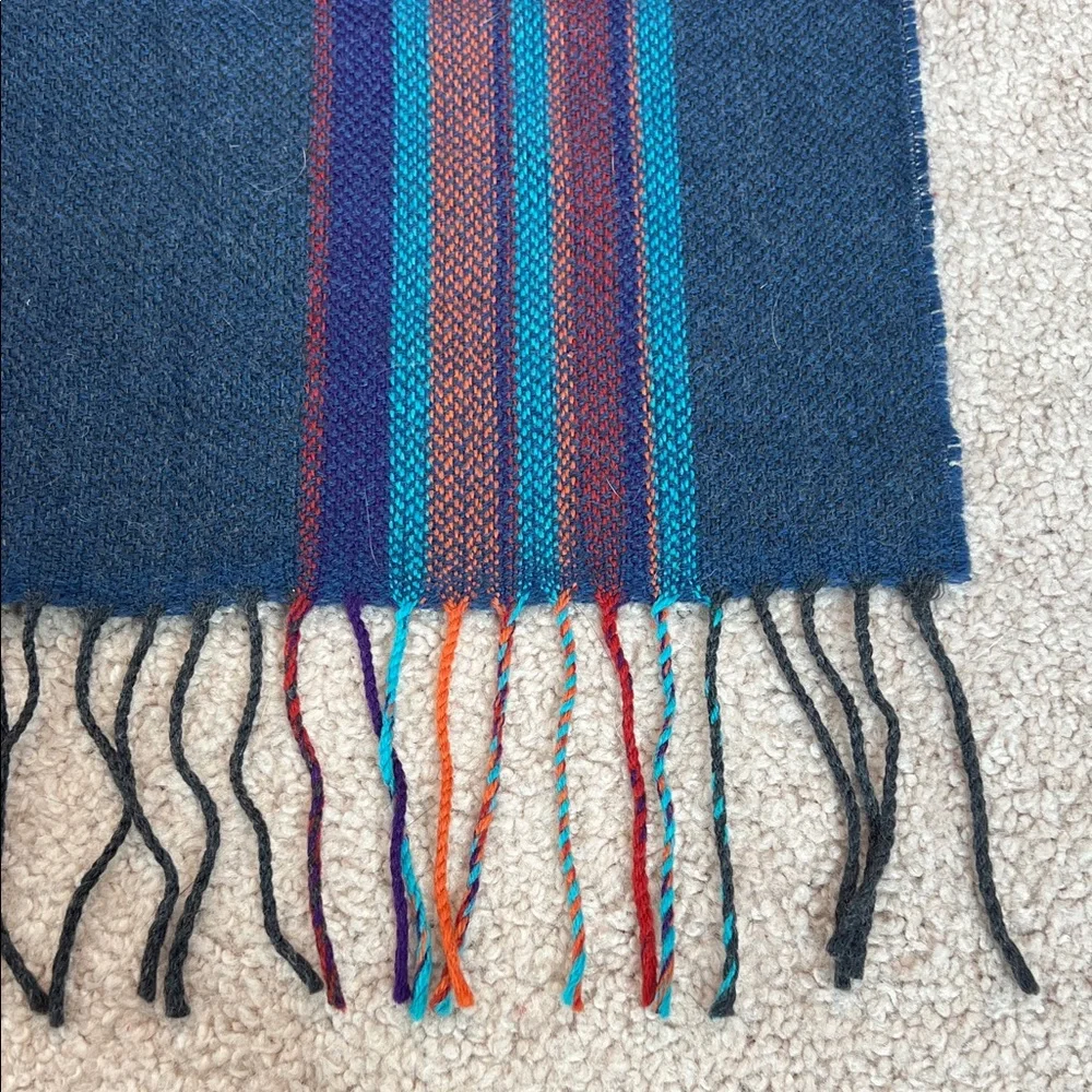 John Hanly Men’s 100% Extra Fine Merino Wool Striped Scarf